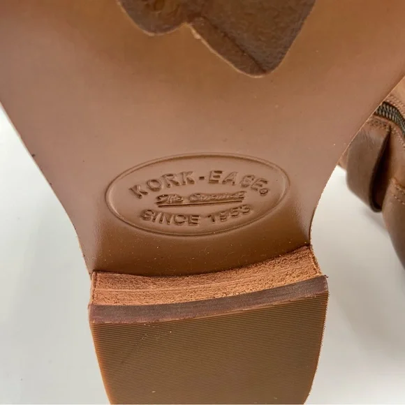 Kork-Ease Viki Women's Tan Leather Ankle Booties. Size 8. - Picture 9 of 10